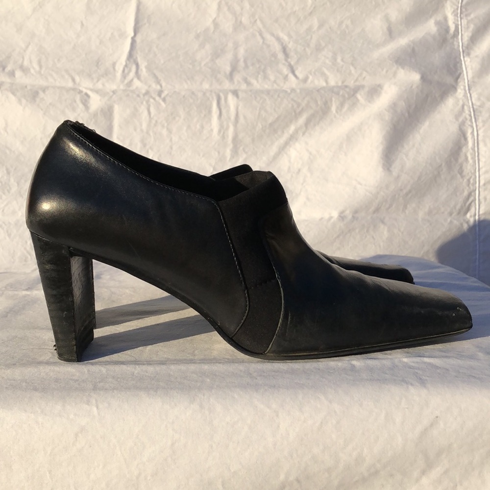 Anne Klein Black Leather Booties/Pumps w/3” Heel - Memphis AK